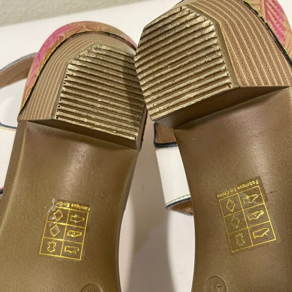 L'ARTISTE "Samore" Slingback Flower Embellished Sandal Floral Multi Size 9.5/10 - Picture 12 of 12